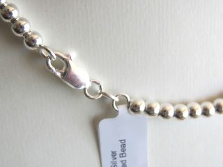   Sterling Silver Graduated Bead necklace 17 inches long made in Italy