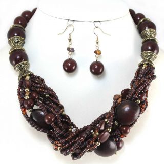 Twisted/Mixed Acrylic Beads/Silver Detailed Separator Beads Necklace 