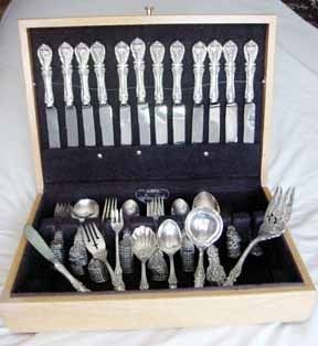 Reed Barton Francis 1st 925 Eagle R Lion Sterling Flatware 92pcs with 