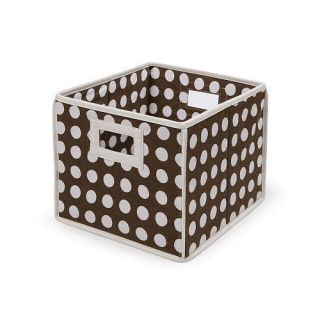 Brown Polka Dot Baskets Folding Storage Organizer Cube Toy Box Totes 