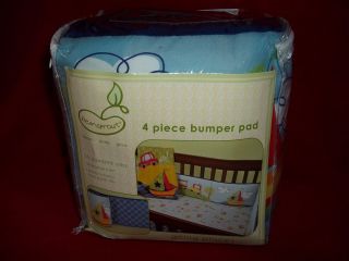 NEW Beansprout 4 Pc Bumper Pad GOING PLACES boats cars trains 