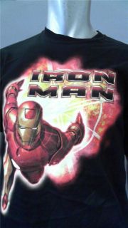 Steve & Barrys Iron Man Mens L Black Cotton Embellished Tee T Shirt 