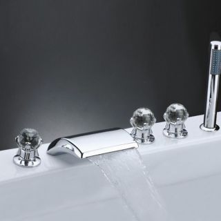 New Widespread Waterfall Bathroom Bathtub Basin Faucets with Shower 