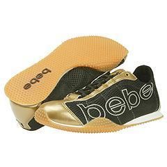 BEBE Race Black Gold Running Style Shoes