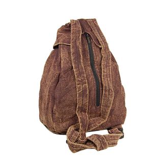 Vintage Cotton Handmade Peace Logo Backpack Bag Handbag Purse Multi 