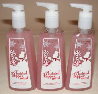 Bath Body Works TWISTED PEPPERMINT ANTI BACTERIAL HAND SOAP NEW SET OF 