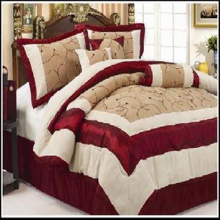 7PC CLEOPATRA SUEDE BED IN A BAG COMFORTER BEDDING SET KING SIZE 