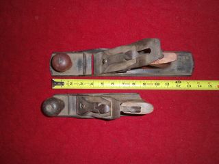 Two Vintage Wood Block Planes 14 and 10 Made in USA