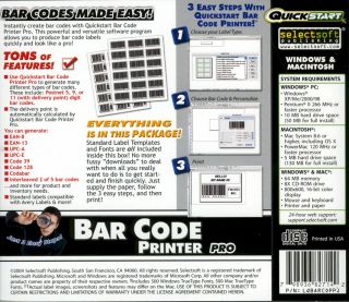  software program allows you to produce bar code labels quickly and