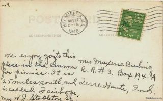   al postmarked 1948 bay minette al typical corner and edge wear