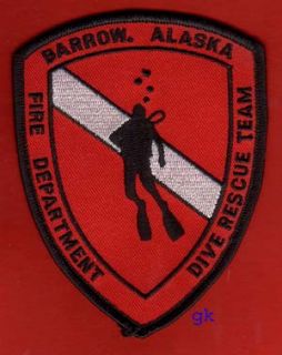 barrow alaska scuba dive rescue team fire patch unused 4 1 2 top to 