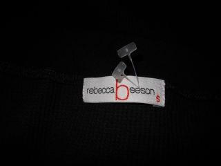 Rebecca Beeson  Black Long Sleeves Drawstring Neckline Top Sz 