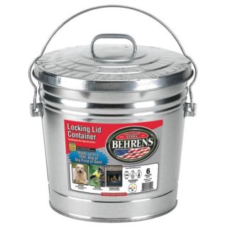 Behrens Locking Lid Can Ash Bucket Container Fire Bin Carrier Tote New 