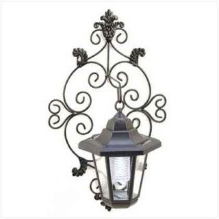   Iron Scrollwork Lantern Sconce Wall Decor Battery Included New