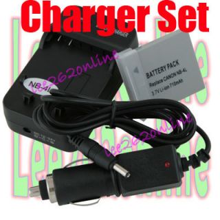 Battery Charger for Canon NB 4L PowerShot SD630 SD400