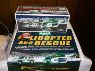 2012 HESS HELICOPTER AND RESCUE TOY TRUCK/BAG/BATTERIES(NEW)