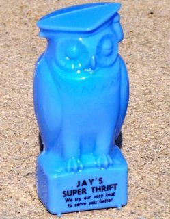 1960s Jays Super Thrift Wise Old Owl Still Bank Promo 5