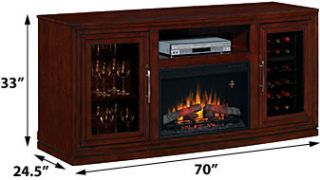 Classic Flame Multi Function Combo Wine Cooler Electric Fireplace 