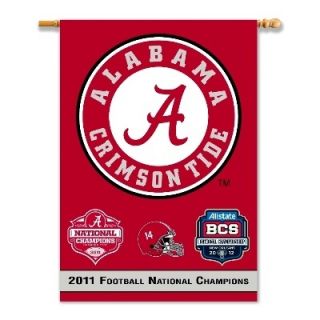 2011 BCS Football National Champions Alabama Crimson Tide Banner Flag 