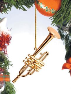 Gold Bb Trumpet Mini Musical Instrument Christmas Tree Ornament 