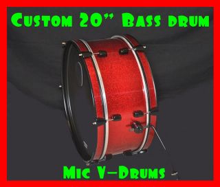 Custom Electronic V Drum 20 Bass Drum for Roland Alesis Pintech 