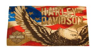 american flag and eagle harley davidson beach towel