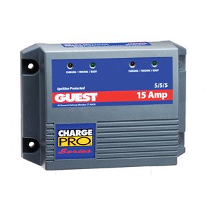 Guest 15 Amp 3 Battery Marine Boat Charger 3 Bank 15A 2613A