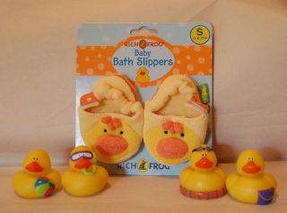 New Duck Baby Bath Slippers and Rubber Ducks Beach Theme Size 0 6 