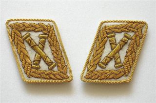 WW2 German Luftwaffe Collar Tabs with Marshal Batons