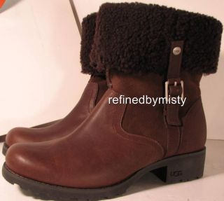 UGG australia BELLVUE leather suede winter boots espressobrown 
