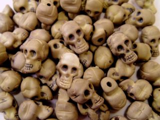 22 Skull Head Skeleton Beads Carve Bone Monster High Gothic Bracelet 