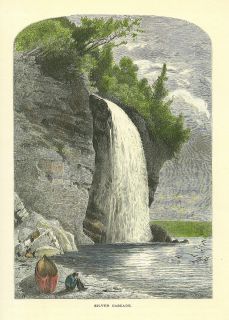 1872  Silver Cascade Spray Falls Pictured Rocks Upper Peninsula 
