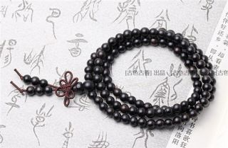   8mm Black Sandalwood Buddhism Prayer Beads Mala Necklace 32