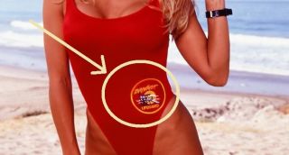   HALLOWEEN COSTUME PARTY PROP PATCH: Baywatch Lifeguard Swimsuit LOGO