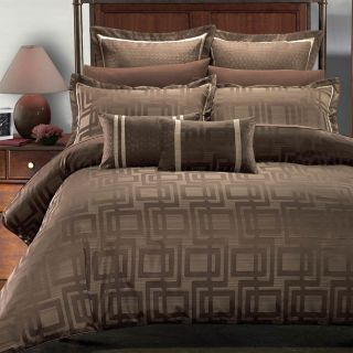 Charcoal Brown and Beige Duvet Cover Comforter Set 7 8 or 9pc Set 