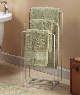    Standing Towel Rack Bathroom Storage or Quilt Holder Clothing Metal