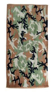 Camouflage Print Beach Towel 60` X 30` Camo Hunting Military