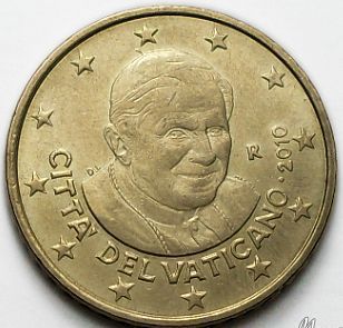 Euro Vatican 50 Cent 2010 Benedetto XVI