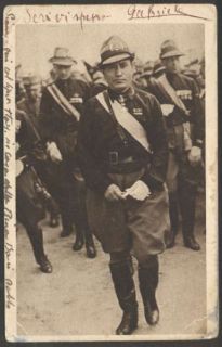 Italy Postcard S. E. Benito Mussolini Military. L@@K. It Has A Little 
