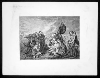 1850 West Lithograph Death of General Wolf