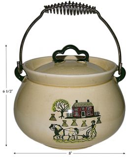   poppytrail homestead provincial kettle casserole metal handle bean pot
