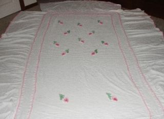 vintage chenille bedspread full size very nice