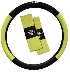 product details bee steering wheel cover matching seat belt pads 2 