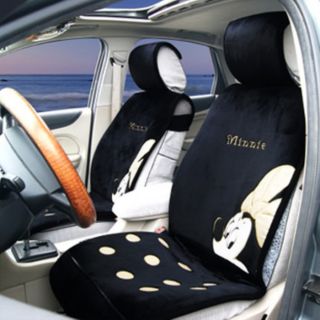 Disney Auto Car Minnie Mouse Front Rear Seat Plush Cover Cushion Set 