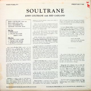 John Coltrane Soultrane LP Prestige PRLP 7142 Original US 1958 DG RVG 