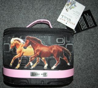   /Teen HORSE Train Case by Belle Hop~NWT~Black & PINK~Great GIFT Item