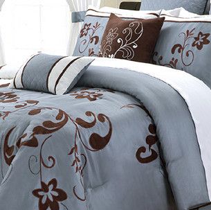 Modern 24 PC Comforter Bedding Room Bed in A Bag Set Queen King Cal 