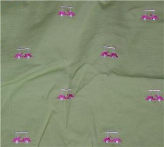 RARE Lilly Pulitzer Fabric Embroidered Golf Cart Light Green Pink 