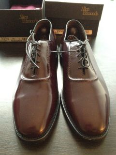 Allen Edmonds Belgium Mens Shoes Burgundy leather 10 C vintage BNIB 