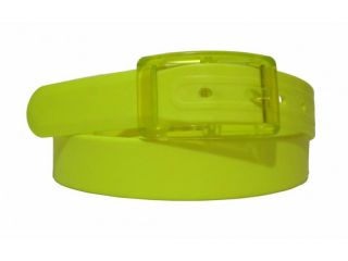 NEW Neon Yellow Silicone Rubber Belt Jelly Golf Sports Fashion One 